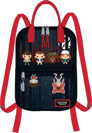 Stranger Things Character Backpack PNG Image