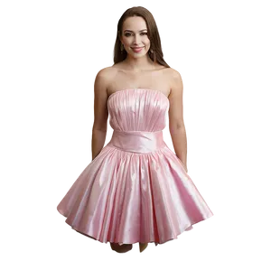 Strapless Pink Dress Png Udx PNG Image