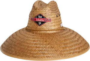 Straw Sombrero Hatwith Patch PNG Image