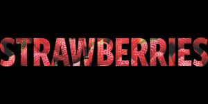 Strawberries Text Filled Image PNG with transparent background