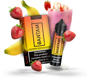 Strawberry Banana Eliquid Product Display PNG Image