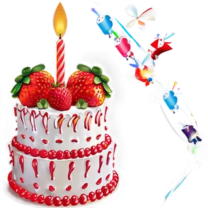 Strawberry Birthday Cake Png 06212024 PNG Image