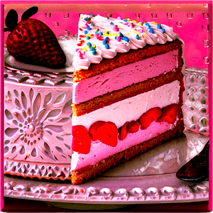 Strawberry Cream Cake PNG hvr82 PNG