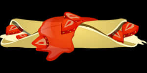 Strawberry Crepe Vector PNG image with transparent background