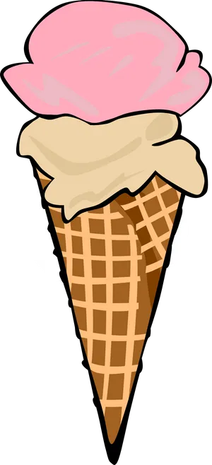 Strawberry Ice Cream Cone Clipart PNG Image