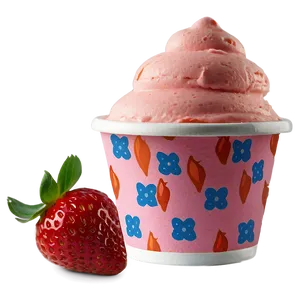 Strawberry Ice Cream Cup Png Crs PNG Image