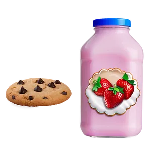 Strawberry Milk And Cookies Png 06252024 PNG Image