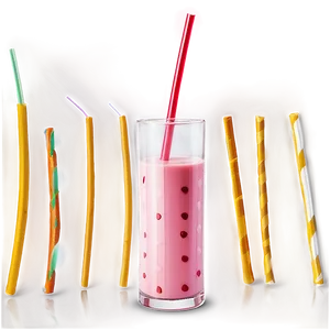 Strawberry Milk With Straw Png Uhd55 PNG Image