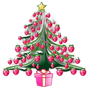 Strawberry Pink Christmas Tree Png 80 PNG Image