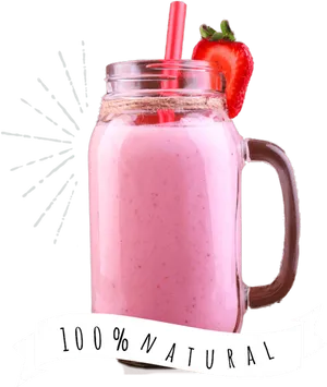 Strawberry Smoothie Natural Advertisement PNG Image