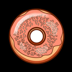 Strawberry Sprinkled Donut Illustration PNG image with transparent background