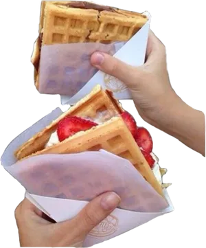 Strawberry Waffle Sandwiches PNG Image