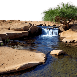 Stream through Desert Oasis PNG gll48 PNG