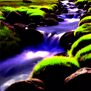 Stream through Mountains PNG 2 PNG with transparent background