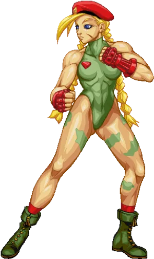 Street Fighter Character Cammy Posing PNG Image