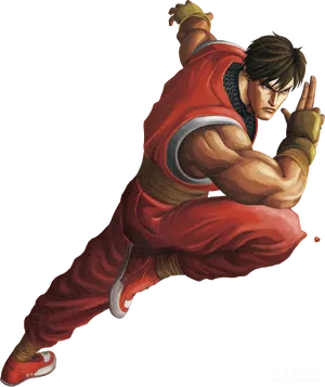 Street Fighter Characterin Action PNG Image