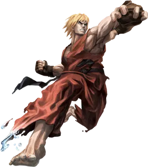 Street Fighter Characterin Action PNG Image