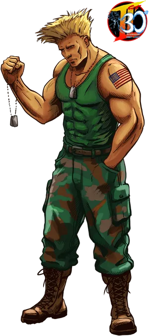 Street Fighter Guile Illustration PNG Image