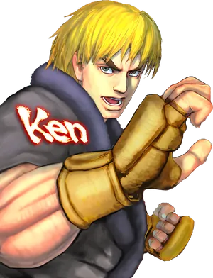 Street Fighter Ken Masters Readyfor Battle PNG Image