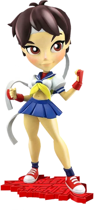 Street Fighter Sakura Character Pose PNG Image