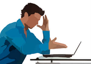Stressed Manat Computer Vector PNG image with transparent background