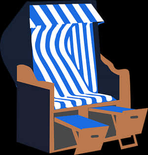 Striped Beach Chair Graphic PNG image with transparent background
