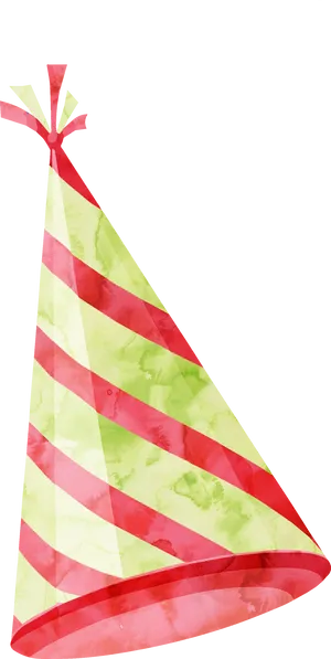 Striped Birthday Hat Isolated PNG Image