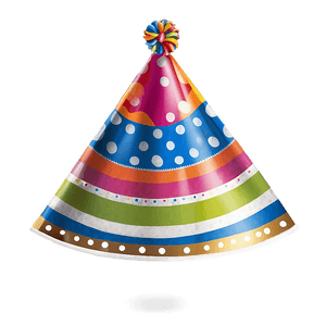 Striped Birthday Hat PNG swi PNG
