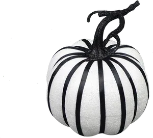 Striped Blackand White Pumpkin PNG Image