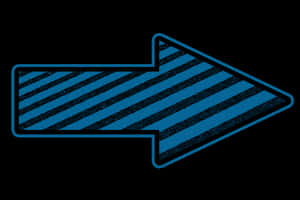 Striped Blue Arrow Graphic PNG image with transparent background