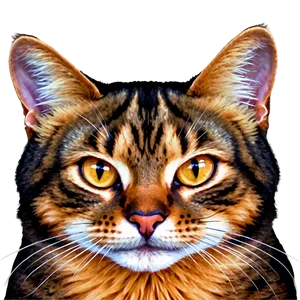 Striped Cat Face Png Cvp71 PNG Image