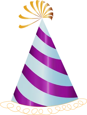 Striped Celebration Party Hat PNG Image