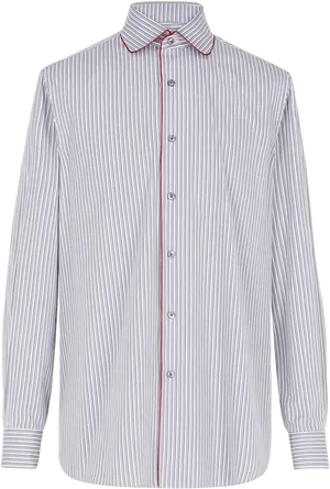 Striped Dress Shirtwith Red Accents PNG Image