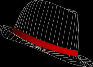 Striped Fedora Hat Graphic PNG image with transparent background