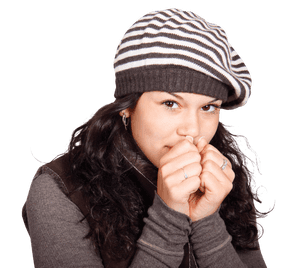 Striped Hat Woman Smiling PNG image with transparent background