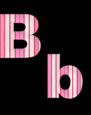 Striped Letter Design B PNG image with transparent background