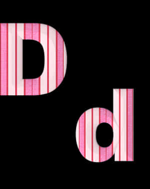 Striped Letter Design Pinkand White PNG image with transparent background