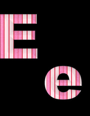 Striped Letter E Design PNG image with transparent background