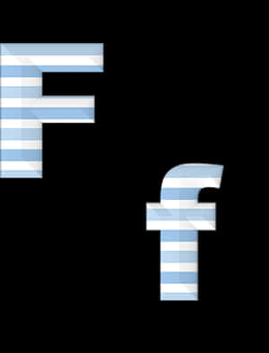 Striped Letter F Design PNG image with transparent background