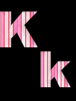 Striped Letter K Design PNG image with transparent background