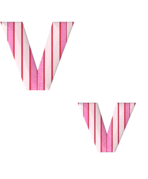 Striped Letter M Illusion PNG Image