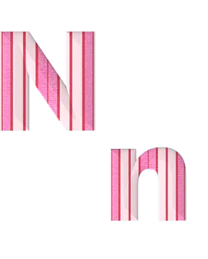 Striped Letter N Design PNG Image