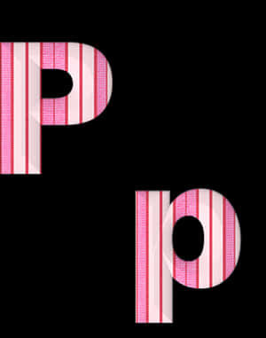 Striped Letter P Design PNG image with transparent background