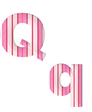 Striped Letter Qand I Design PNG Image