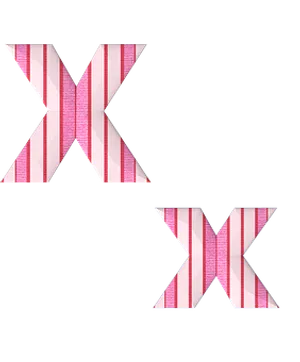 Striped Letter X Illusion PNG Image