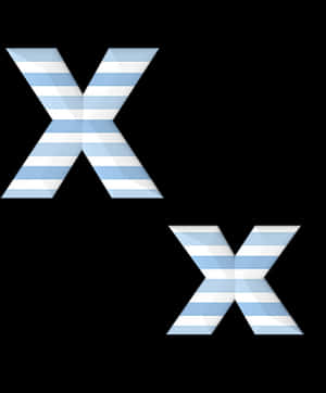 Striped Letter X Illusion PNG image with transparent background