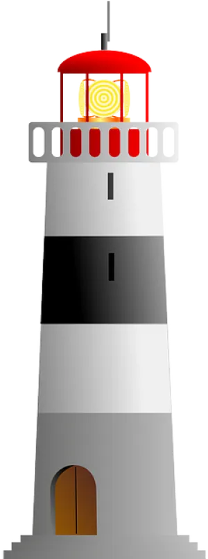 Striped Lighthouse Illustration.png PNG Image