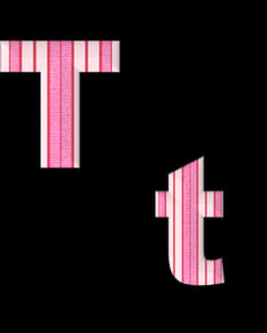 Striped Lowercase T Uppercase T PNG image with transparent background
