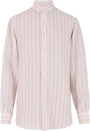 Striped Mandarin Collar Shirt PNG Image