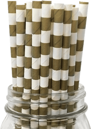 Gold Rugby Striped 25pc Paper Straws , Png Download - Paper Straws No Background, Transparent Png PNG